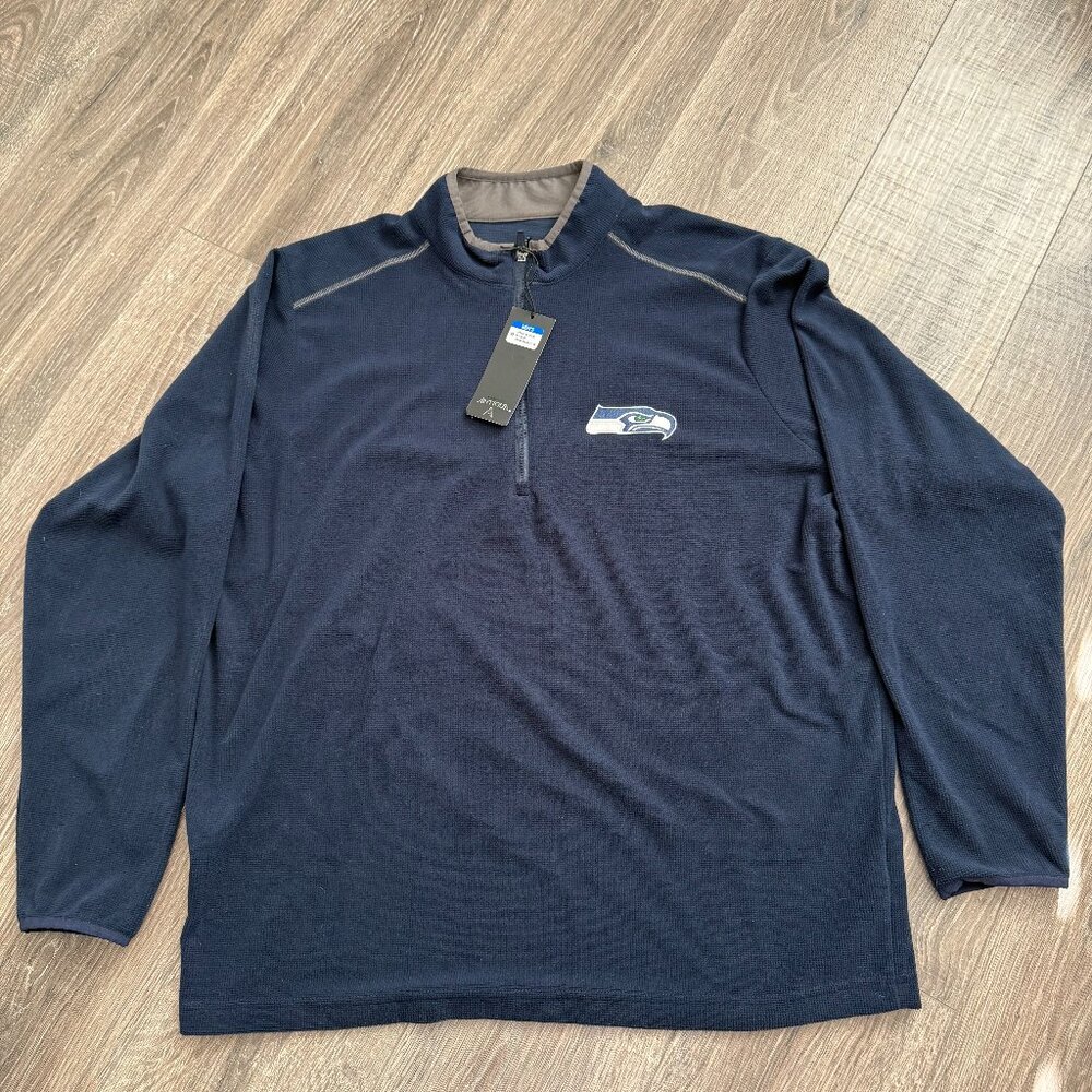 Seahawks Navy Blue Zip Up light weight fleece